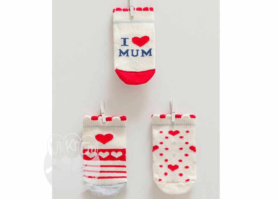Zīdaiņu zeķīšu komplekts I love MOM